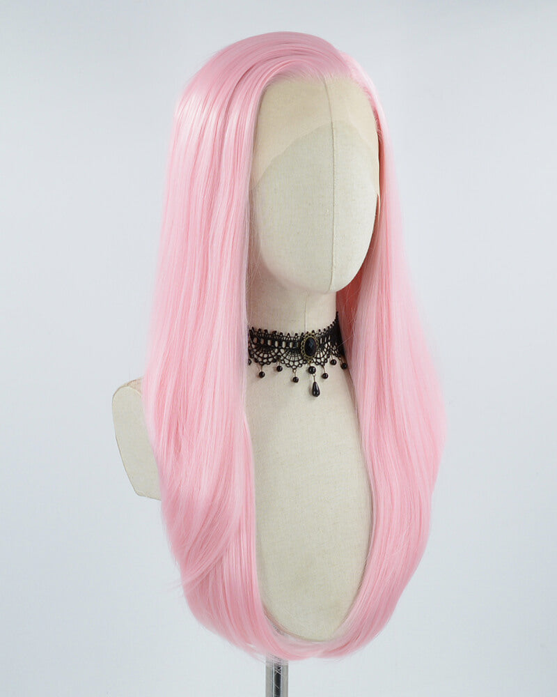 Pink Synthetic Lace Front Wig WW454