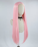 30 inch Long Pink Synthetic Lace Front Wig WW267