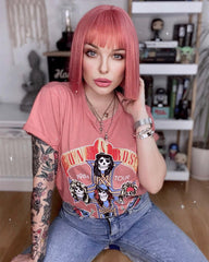 Pink Hard Front Wig HW016