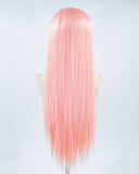 Long Pink Straight Synthetic Lace Front Wig WW478