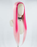 Pink Streaked Synthetic Lace Front Wig WW383
