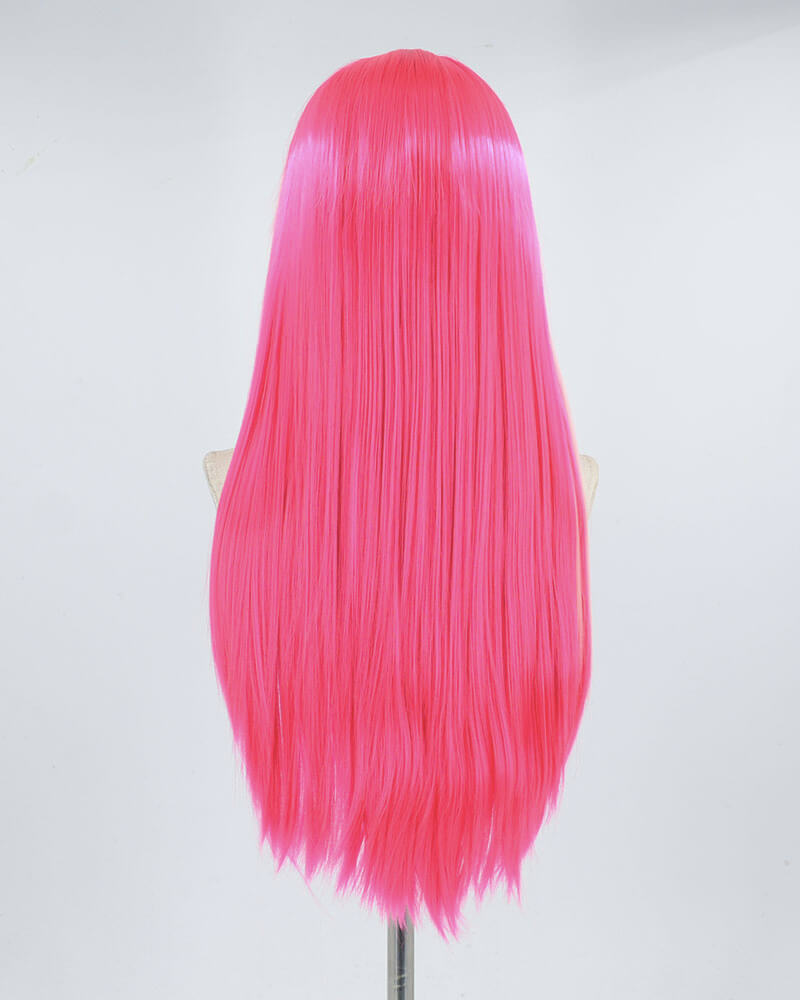 Pink Streaked Synthetic lace Front Wig WW342