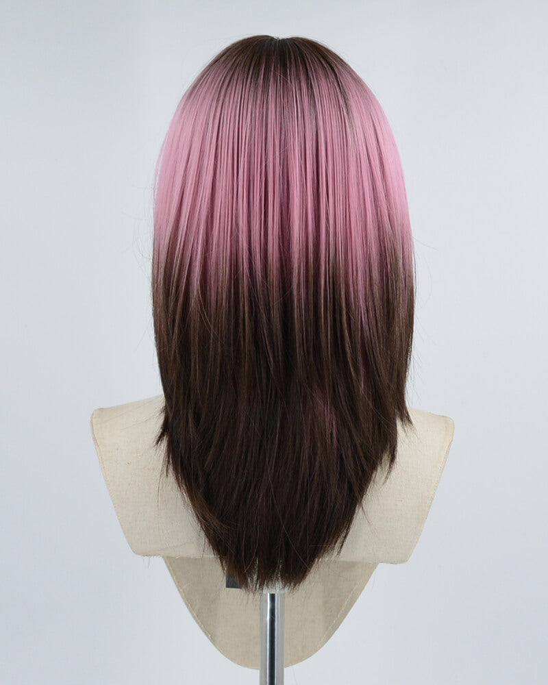 Pink Ombre Brown Synthetic Wig HW209