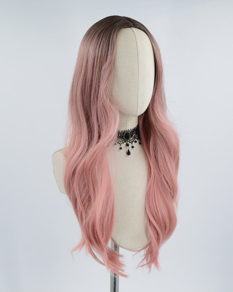 Ombre Peach Pink Synthetic Wig HW201