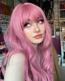 Pink Wavy Synthetic Wig HW157