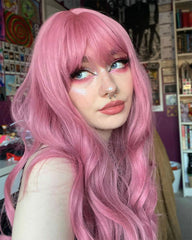 Pink Wavy Synthetic Wig HW157