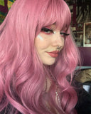 Pink Wavy Synthetic Wig HW157