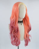 New Ombre Pink Synthetic Lace Front Wig WW402