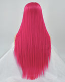 Hot Pink Synthetic Lace Front Wig WT088