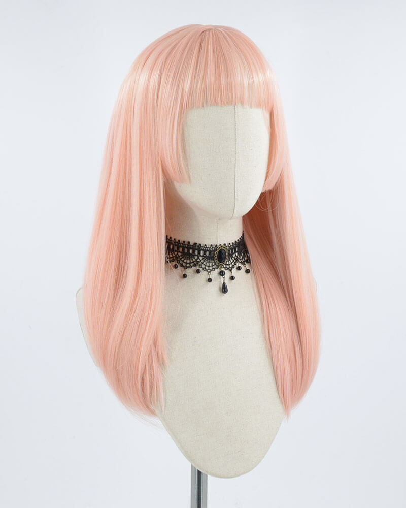Rose Pink Synthetic Wig HW141