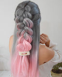 Ombre pink Synthetic Lace Front Wig WT090