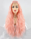 Pink Curly Synthetic Lace Front Wig WW220