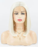 Short Platinum Blonde Synthetic Lace Front Wig WT073