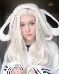 Platinum Blonde Synthetic Lace Front Wigs WT012