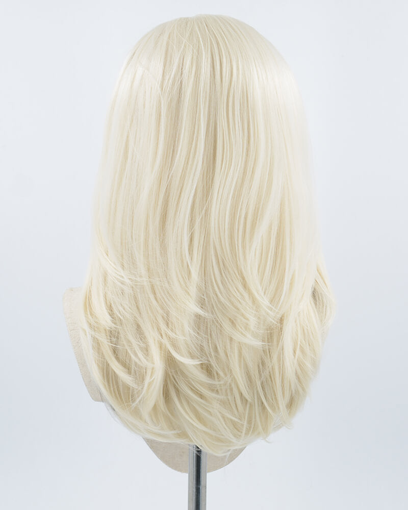 Black Streaked Platinum Blonde Synthetic Lace Front Wig WW286