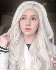 Platinum Blonde Synthetic Lace Front Wigs WT012