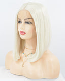Short Platinum Blonde Synthetic Lace Front Wig WT073