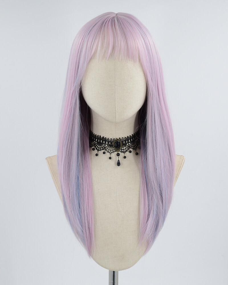 Pink Purple Blue Synthetic Wig HW158