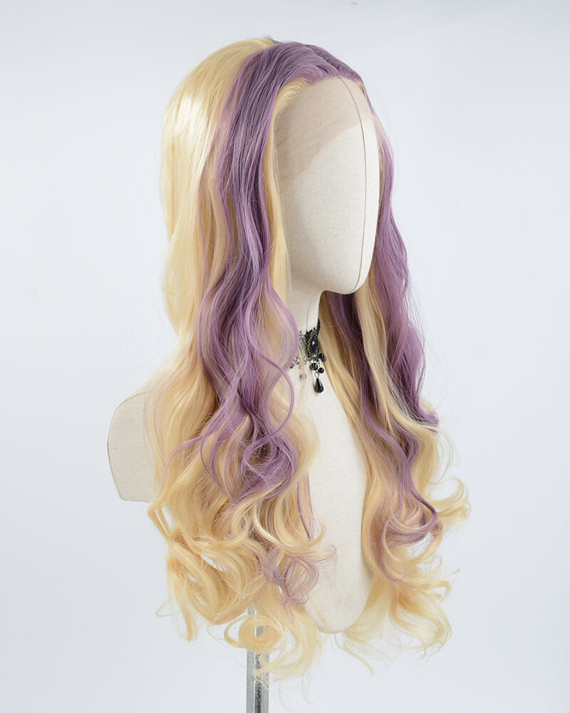 Purple Blonde Synthetic Lace Front Wig WW488