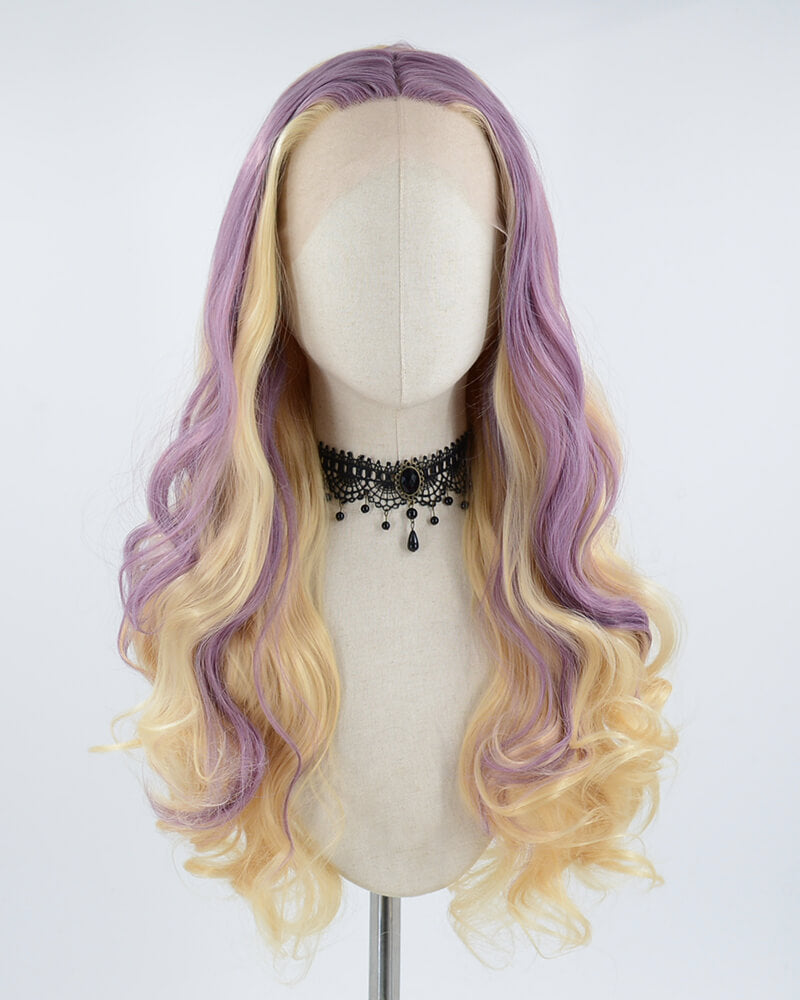 Purple Blonde Synthetic Lace Front Wig WW488