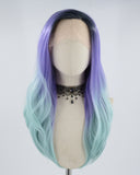 Blue Ombre Synthetic Lace Front Wig WW461