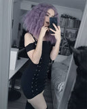 Purple Curly Short Synthetic Lace Front Wigs WT013