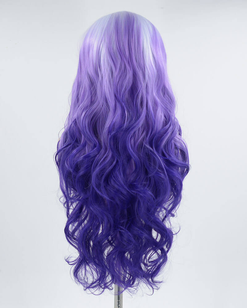 Ombre Purple Wavy Synthetic Lace Front Wig WW378