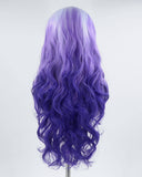 Ombre Purple Wavy Synthetic Lace Front Wig WW378