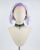 Short Mixed Purple Synthetic Lace Front Wig WW498