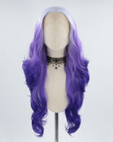 Ombre Purple Wavy Synthetic Lace Front Wig WW378