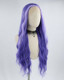 Purple Streaked Long Synthetic Lace Front Wig WW417