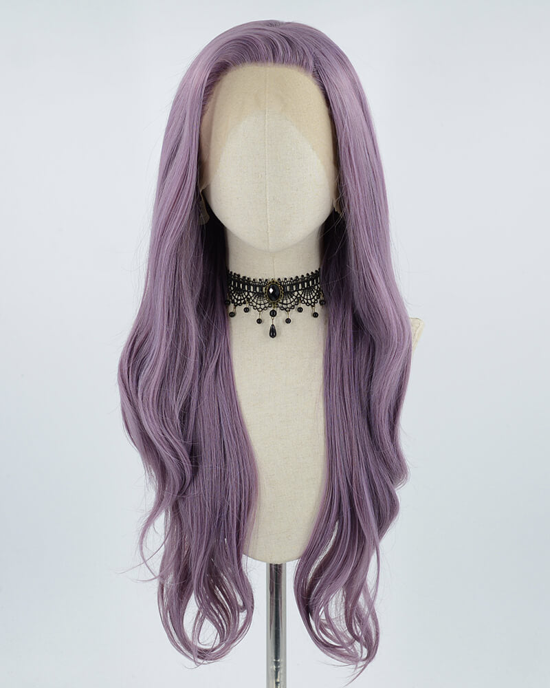 Long Purple Synthetic Lace Front Wigs WT004