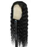 Black Curly Long Human Hair Wig HT023