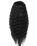 Black Curly Long Human Hair Wig HT023