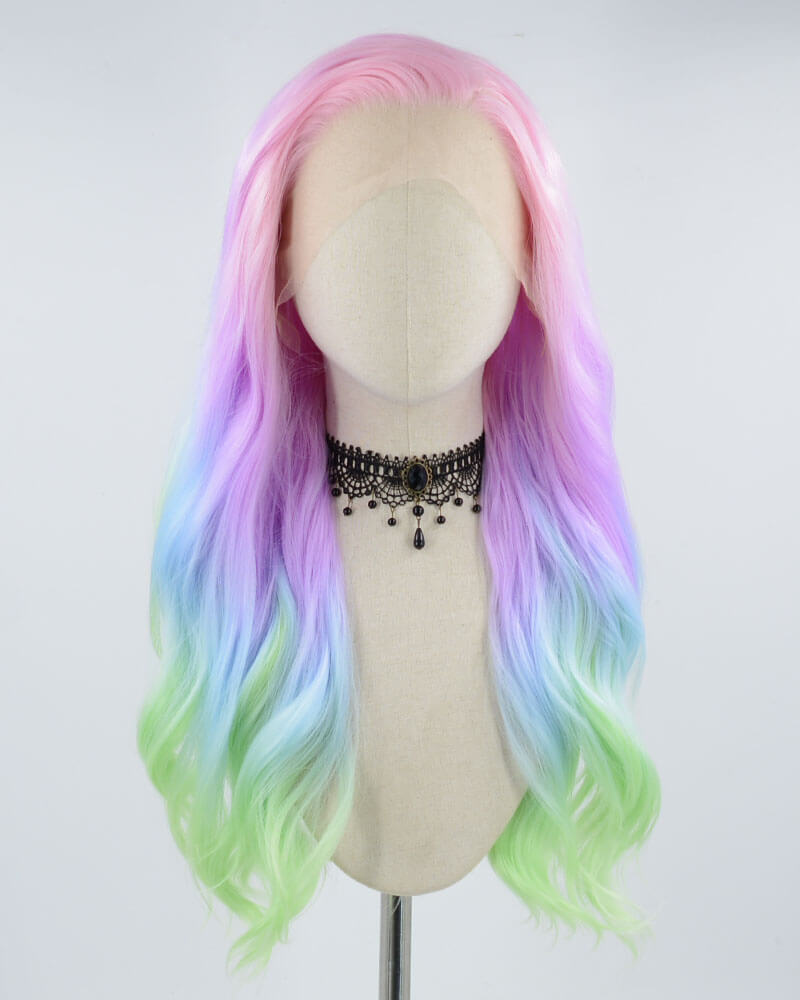 Rainbow Wavy Synthetic Lace Front Wig WW395