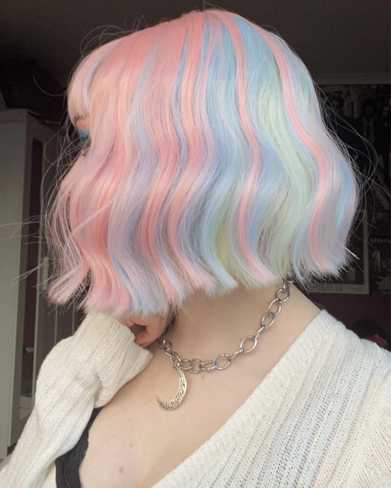 Short Rainbow Hard Front Wig HW003 Weekendwigs