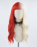 Half Red Half Blonde Synthetic Wig HW153
