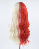 Half Red Half Blonde Synthetic Wig HW153