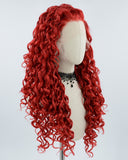 Red Curly Long Synthetic Lace Front Wig WW166