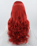 Long Red Curly Synthetic Lace Front Wig WW261