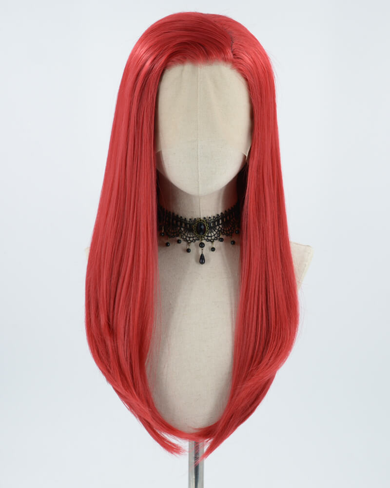 Straight Red Synthetic Lace Front Wig WW196