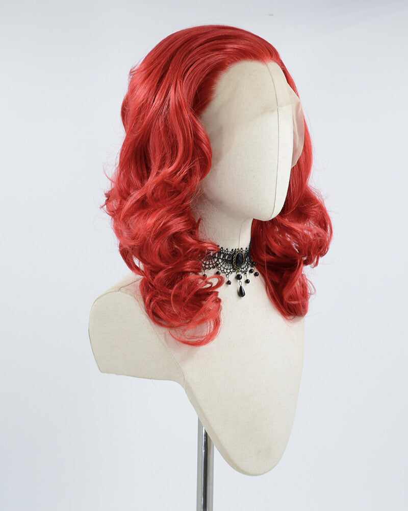 Red Wavy Synthetic Lace Front Wig WW257