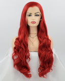 Long Red Curly Synthetic Lace Front Wig WW261