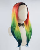 Ombre Yellow Green Synthetic Lace Front Wig WW435