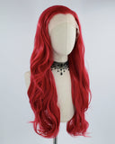 Rose Red Long Synthetic Lace Front Wig WW401