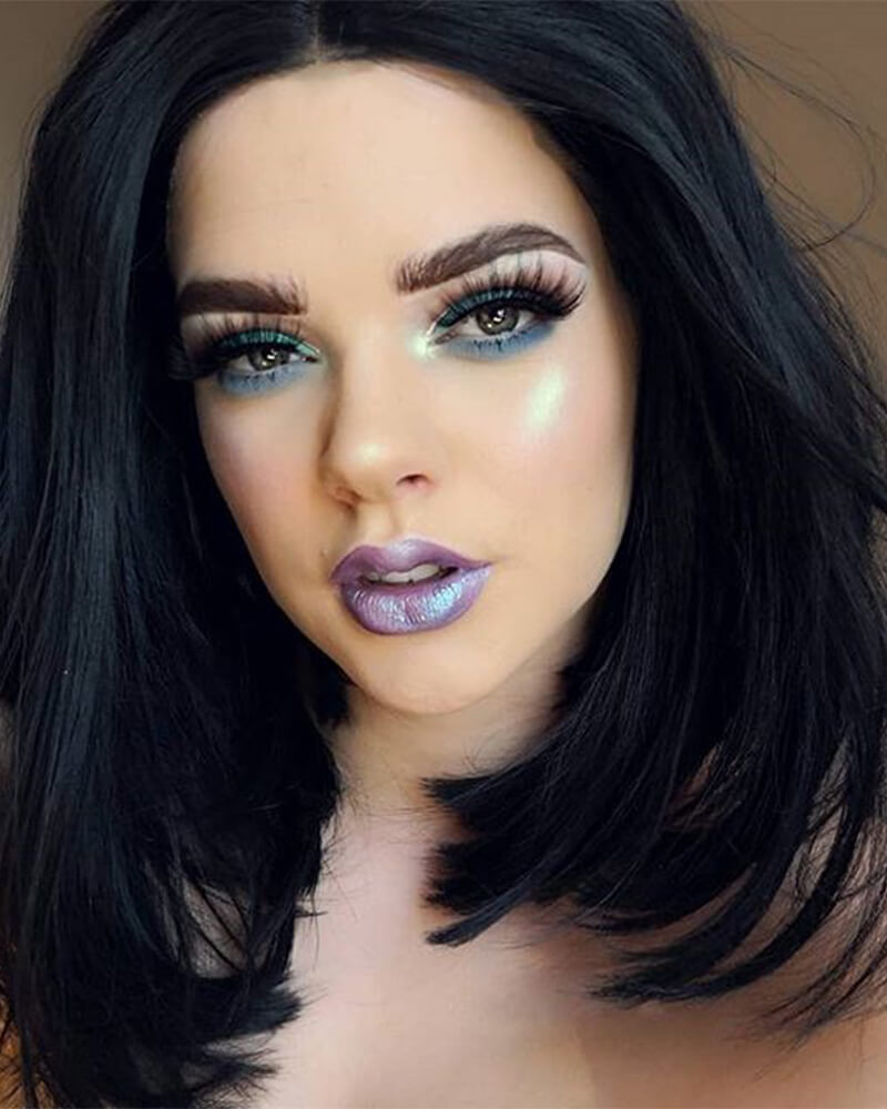 Short Black Bob Synthetic Lace Front Wigs WT015