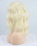 Curly Short Platinum Blonde Synthetic Lace Front Wig WW129