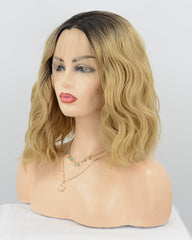 Wavy Short Blonde Synthetic Lace Front Wig WT052
