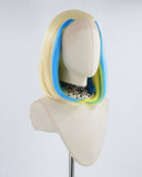 Short Blonde Blue Synthetic Lace Front Wig WW432