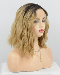 Wavy Short Blonde Synthetic Lace Front Wig WT052
